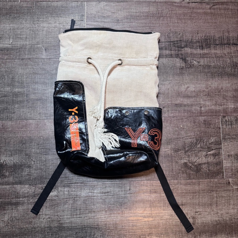 Y-3 Black and Cream Backpack